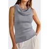image:imageArachampCloz Womens Convertible Neckline OffShoulder Cowl Neck Slim Fit Tops 2025Grey
