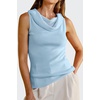 image:imageArachampCloz Womens Convertible Neckline OffShoulder Cowl Neck Slim Fit Tops 2025Light Blue