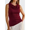 image:imageArachampCloz Womens Convertible Neckline OffShoulder Cowl Neck Slim Fit Tops 2025Wine Red