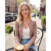 image:imageArachampCloz Womens Wool Blend Button Up Business Casual Cardigan Tops Outfits 2026Oatmeal Dusty Pink