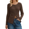 image:imageArachampCloz Womens Wool Blend Button Up Business Casual Cardigan Tops Outfits 2026Coffee