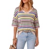 image:imageArachampCloz Womens Wool Blend Elbow Sleeve Summer Oversized Casual SweaterRainbow Striped 01