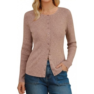 image:imageArachampCloz Womens Wool Blend Button Up Business Casual Cardigan Tops Outfits 2026Oatmeal Dusty Pink
