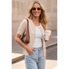 image:imageArachampCloz Womens Wool Blend Cropped Lightweight Short Sleeve Summer Business Casual Cardigan TopsAapricot