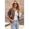 image:imageArachampCloz Womens Wool Blend Cropped Lightweight Short Sleeve Summer Business Casual Cardigan TopsAcoffee
