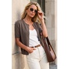 image:imageArachampCloz Womens Wool Blend Cropped Lightweight Short Sleeve Summer Business Casual Cardigan TopsAcoffee