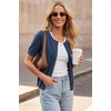 image:imageArachampCloz Womens Wool Blend Cropped Lightweight Short Sleeve Summer Business Casual Cardigan TopsAdark Blue