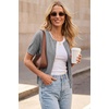 image:imageArachampCloz Womens Wool Blend Cropped Lightweight Short Sleeve Summer Business Casual Cardigan TopsAgrey