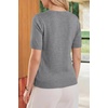 image:imageArachampCloz Womens Wool Blend Cropped Lightweight Short Sleeve Summer Business Casual Cardigan TopsAgrey
