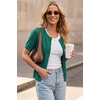image:imageArachampCloz Womens Wool Blend Cropped Lightweight Short Sleeve Summer Business Casual Cardigan TopsAteal