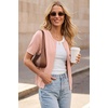 image:imageArachampCloz Womens Wool Blend Cropped Lightweight Short Sleeve Summer Business Casual Cardigan TopsBlush Pink