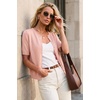 image:imageArachampCloz Womens Wool Blend Cropped Lightweight Short Sleeve Summer Business Casual Cardigan TopsBlush Pink