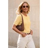image:imageArachampCloz Womens Wool Blend Cropped Lightweight Short Sleeve Summer Business Casual Cardigan TopsCream Yellow