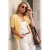 image:imageArachampCloz Womens Wool Blend Cropped Lightweight Short Sleeve Summer Business Casual Cardigan TopsCream Yellow