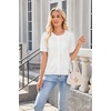 image:imageArachampCloz Womens Wool Blend Cropped Lightweight Short Sleeve Summer Business Casual Cardigan TopsWhite
