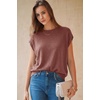 image:imageArachampCloz Womens Wool Blend Oversized Cap Sleeve Summer Casual Sweater  Short Sleeve Sweater Stretchy amp Lightweight Capsule Wardrobe Teacher Outfits Business Casual Tops Solo amp Layer OutfitsDusty Red