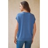 image:imageArachampCloz Womens Wool Blend Oversized Cap Sleeve Summer Casual Sweater  Short Sleeve Sweater Stretchy amp Lightweight Capsule Wardrobe Teacher Outfits Business Casual Tops Solo amp Layer OutfitsLake Blue