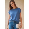 image:imageArachampCloz Womens Wool Blend Oversized Cap Sleeve Summer Casual Sweater  Short Sleeve Sweater Stretchy amp Lightweight Capsule Wardrobe Teacher Outfits Business Casual Tops Solo amp Layer OutfitsLake Blue
