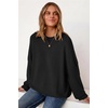 image:imageArachampCloz Womens Wool Blend Oversized Crewneck Fall Casual Sweater  Long Sleeve Antipilling WrinkleResistant Business Casual Work Top Teacher Outfits Fashion 2026Black