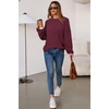 image:imageArachampCloz Womens Wool Blend Oversized Crewneck Fall Casual Sweater  Long Sleeve Antipilling WrinkleResistant Business Casual Work Top Teacher Outfits Fashion 2026Burgundy