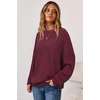 image:imageArachampCloz Womens Wool Blend Oversized Crewneck Fall Casual Sweater  Long Sleeve Antipilling WrinkleResistant Business Casual Work Top Teacher Outfits Fashion 2026Burgundy