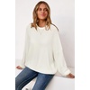 image:imageArachampCloz Womens Wool Blend Oversized Crewneck Fall Casual Sweater  Long Sleeve Antipilling WrinkleResistant Business Casual Work Top Teacher Outfits Fashion 2026Cream