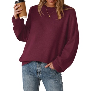 image:imageArachampCloz Womens Wool Blend Oversized Crewneck Fall Casual Sweater  Long Sleeve Antipilling WrinkleResistant Business Casual Work Top Teacher Outfits Fashion 2026Burgundy