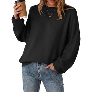 image:imageArachampCloz Womens Wool Blend Oversized Crewneck Fall Casual Sweater  Long Sleeve Antipilling WrinkleResistant Business Casual Work Top Teacher Outfits Fashion 2026Black