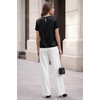 image:imageArachampCloz Womens Acetate Blend Satin Casual Blouse Crew Neck Loose Fit Ladies TopsBlack