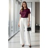 image:imageArachampCloz Womens Acetate Blend Satin Casual Blouse Crew Neck Loose Fit Ladies TopsWine Red