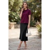 image:imageArachampCloz Womens Acetate Blend Satin Casual Blouse Crew Neck Loose Fit Ladies TopsWine Red