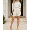 image:imageArachampCloz Womens Linen Blend Wide Leg Business Casual Dressy Shorts  Linen Blend pleated Detail FoldOver Hem High Waisted Dressy Shorts Teacher Business Casual Work Outfits Summer 2026White