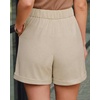 image:imageArachampCloz Womens Linen Blend Wide Leg Business Casual Dressy Shorts  Linen Blend pleated Detail FoldOver Hem High Waisted Dressy Shorts Teacher Business Casual Work Outfits Summer 2026Khaki