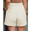 image:imageArachampCloz Womens Linen Blend Wide Leg Business Casual Dressy Shorts  Linen Blend pleated Detail FoldOver Hem High Waisted Dressy Shorts Teacher Business Casual Work Outfits Summer 2026White