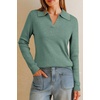 image:imageArachampCloz Womens Wool Blend Collared Polo Shirts Business Casual Sweater  Polo Shirts Women Stretchy amp Lightweight Cashmere Regular Fit Teacher Outfits Business Casual Tops Capsule WardrobeSage Green