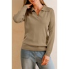 image:imageArachampCloz Womens Wool Blend Collared Polo Shirts Business Casual Sweater  Polo Shirts Women Stretchy amp Lightweight Cashmere Regular Fit Teacher Outfits Business Casual Tops Capsule WardrobeCamel