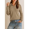 image:imageArachampCloz Womens Wool Blend Collared Polo Shirts Business Casual Sweater  Polo Shirts Women Stretchy amp Lightweight Cashmere Regular Fit Teacher Outfits Business Casual Tops Capsule WardrobeCamel