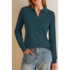 image:imageArachampCloz Womens Wool Blend Collared Polo Shirts Business Casual Sweater  Polo Shirts Women Stretchy amp Lightweight Cashmere Regular Fit Teacher Outfits Business Casual Tops Capsule WardrobeBluish Green