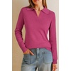 image:imageArachampCloz Womens Wool Blend Collared Polo Shirts Business Casual Sweater  Polo Shirts Women Stretchy amp Lightweight Cashmere Regular Fit Teacher Outfits Business Casual Tops Capsule WardrobeRose Red