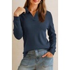 image:imageArachampCloz Womens Wool Blend Collared Polo Shirts Business Casual Sweater  Polo Shirts Women Stretchy amp Lightweight Cashmere Regular Fit Teacher Outfits Business Casual Tops Capsule WardrobeDark Blue