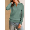 image:imageArachampCloz Womens Wool Blend Collared Polo Shirts Business Casual Sweater  Polo Shirts Women Stretchy amp Lightweight Cashmere Regular Fit Teacher Outfits Business Casual Tops Capsule WardrobeSage Green