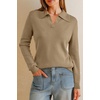 image:imageArachampCloz Womens Wool Blend Collared Polo Shirts Business Casual Sweater  Polo Shirts Women Stretchy amp Lightweight Cashmere Regular Fit Teacher Outfits Business Casual Tops Capsule WardrobeCamel