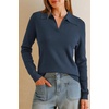 image:imageArachampCloz Womens Wool Blend Collared Polo Shirts Business Casual Sweater  Polo Shirts Women Stretchy amp Lightweight Cashmere Regular Fit Teacher Outfits Business Casual Tops Capsule WardrobeDark Blue