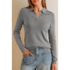 image:imageArachampCloz Womens Wool Blend Collared Polo Shirts Business Casual Sweater  Polo Shirts Women Stretchy amp Lightweight Cashmere Regular Fit Teacher Outfits Business Casual Tops Capsule WardrobeDark Gray