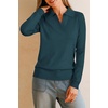 image:imageArachampCloz Womens Wool Blend Collared Polo Shirts Business Casual Sweater  Polo Shirts Women Stretchy amp Lightweight Cashmere Regular Fit Teacher Outfits Business Casual Tops Capsule WardrobeBluish Green
