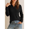 image:imageArachampCloz Womens Wool Blend Collared Polo Shirts Business Casual Sweater  Polo Shirts Women Stretchy amp Lightweight Cashmere Regular Fit Teacher Outfits Business Casual Tops Capsule WardrobeBlack