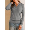 image:imageArachampCloz Womens Wool Blend Collared Polo Shirts Business Casual Sweater  Polo Shirts Women Stretchy amp Lightweight Cashmere Regular Fit Teacher Outfits Business Casual Tops Capsule WardrobeDark Gray