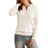 image:imageArachampCloz Womens Wool Blend Collared Polo Shirts Business Casual Sweater  Polo Shirts Women Stretchy amp Lightweight Cashmere Regular Fit Teacher Outfits Business Casual Tops Capsule WardrobeOffwhite