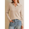 image:imageArachampCloz Womens Wool Blend Collared Polo Shirts Business Casual Sweater  Polo Shirts Women Stretchy amp Lightweight Cashmere Regular Fit Teacher Outfits Business Casual Tops Capsule WardrobeApricot