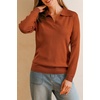 image:imageArachampCloz Womens Wool Blend Collared Polo Shirts Business Casual Sweater  Polo Shirts Women Stretchy amp Lightweight Cashmere Regular Fit Teacher Outfits Business Casual Tops Capsule WardrobeCaramel
